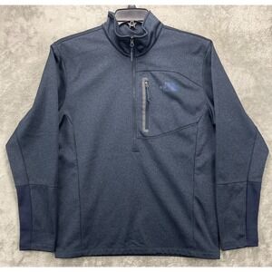 The North Face Men's Canyonlands Pullover Jacket‎ L Heather Gray 1/2 Zip Pocket